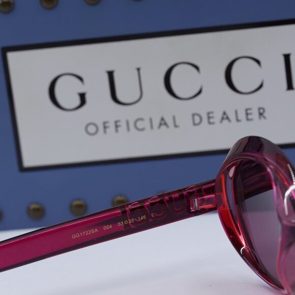 Gucci GG1722SA 004 Round Sunglasses - Shiny Transparent Dark Cyclamen main image 5